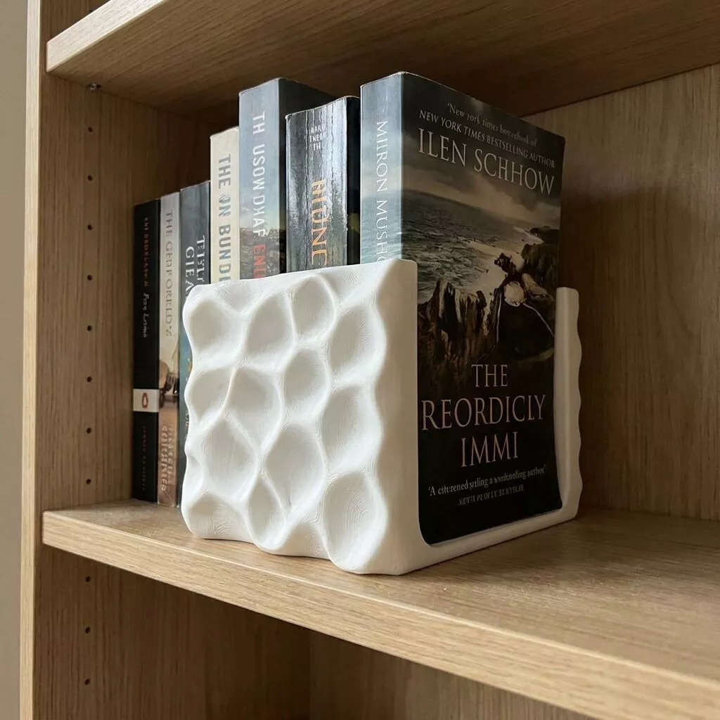 Geometric Book Holder Modern Textured Desk Organizer Printable 3D print model