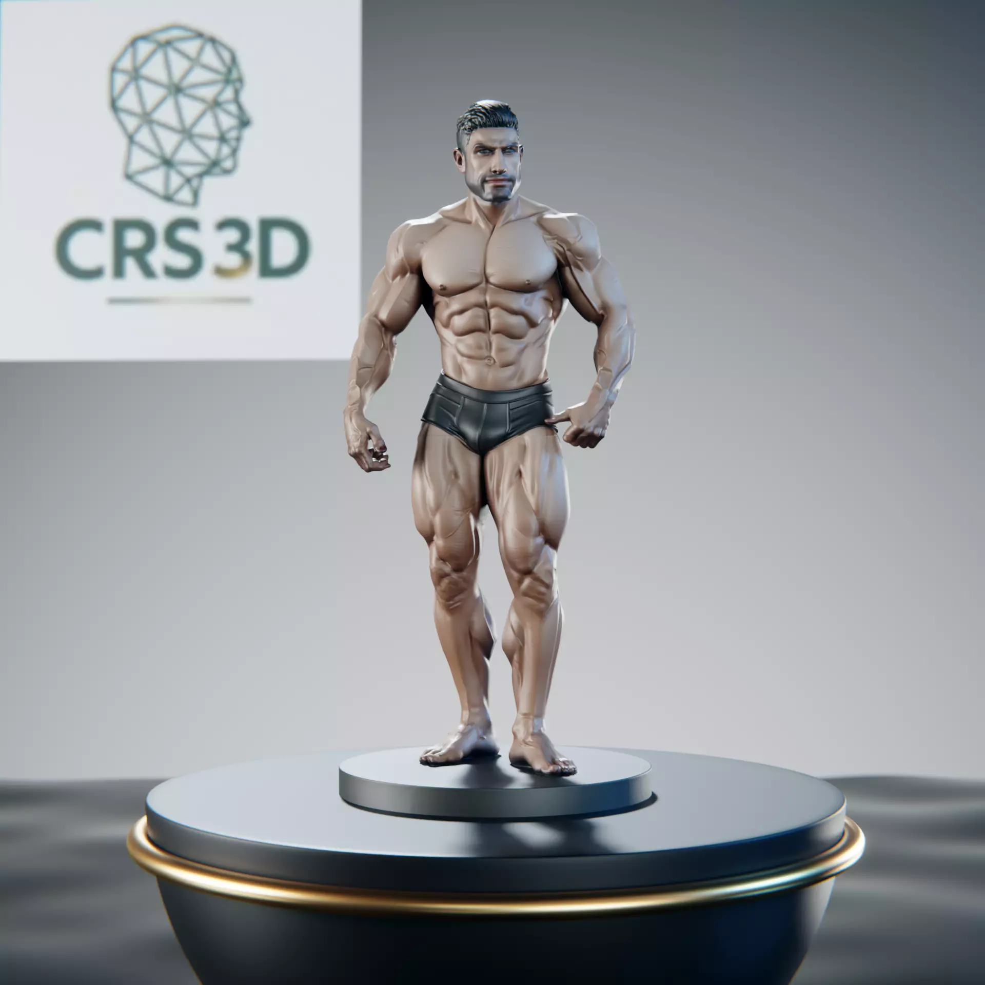 Bodybuilder Full Statue Anatomy 3D - Classic Physique Sculpture 3D print model