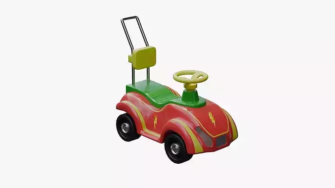 Baby car toy Low-poly 3D model 6