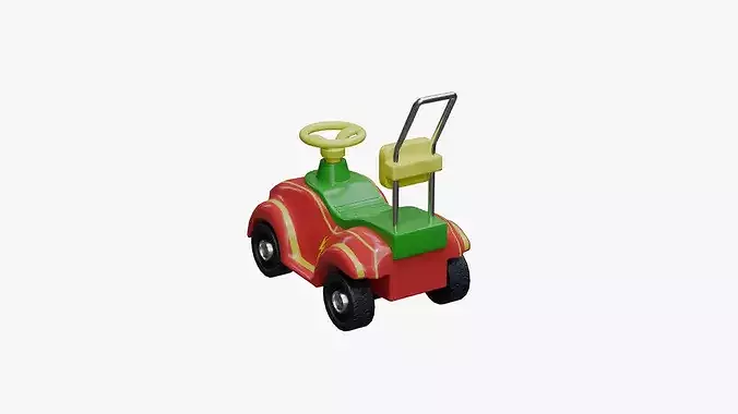 Baby car toy Low-poly 3D model 4