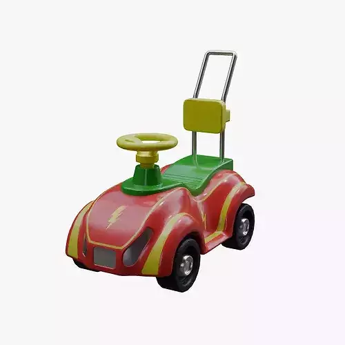 Baby car toy Low-poly 3D model