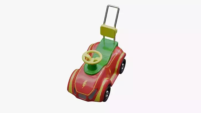 Baby car toy Low-poly 3D model 7