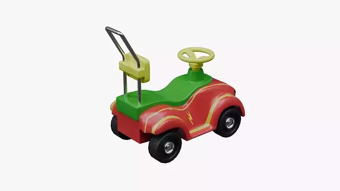 Baby car toy Low-poly 3D model 5