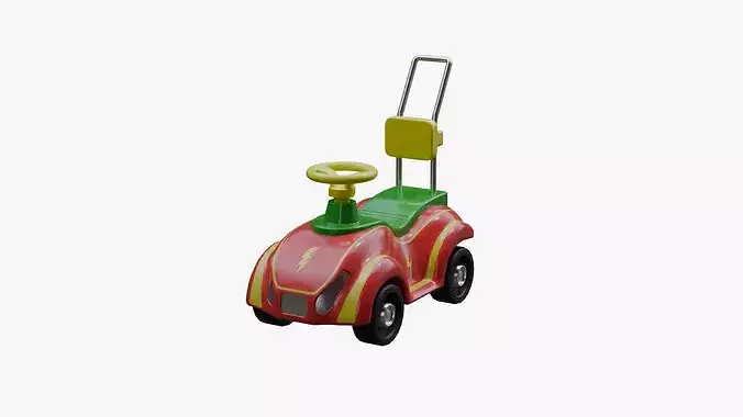 Baby car toy Low-poly 3D model 2