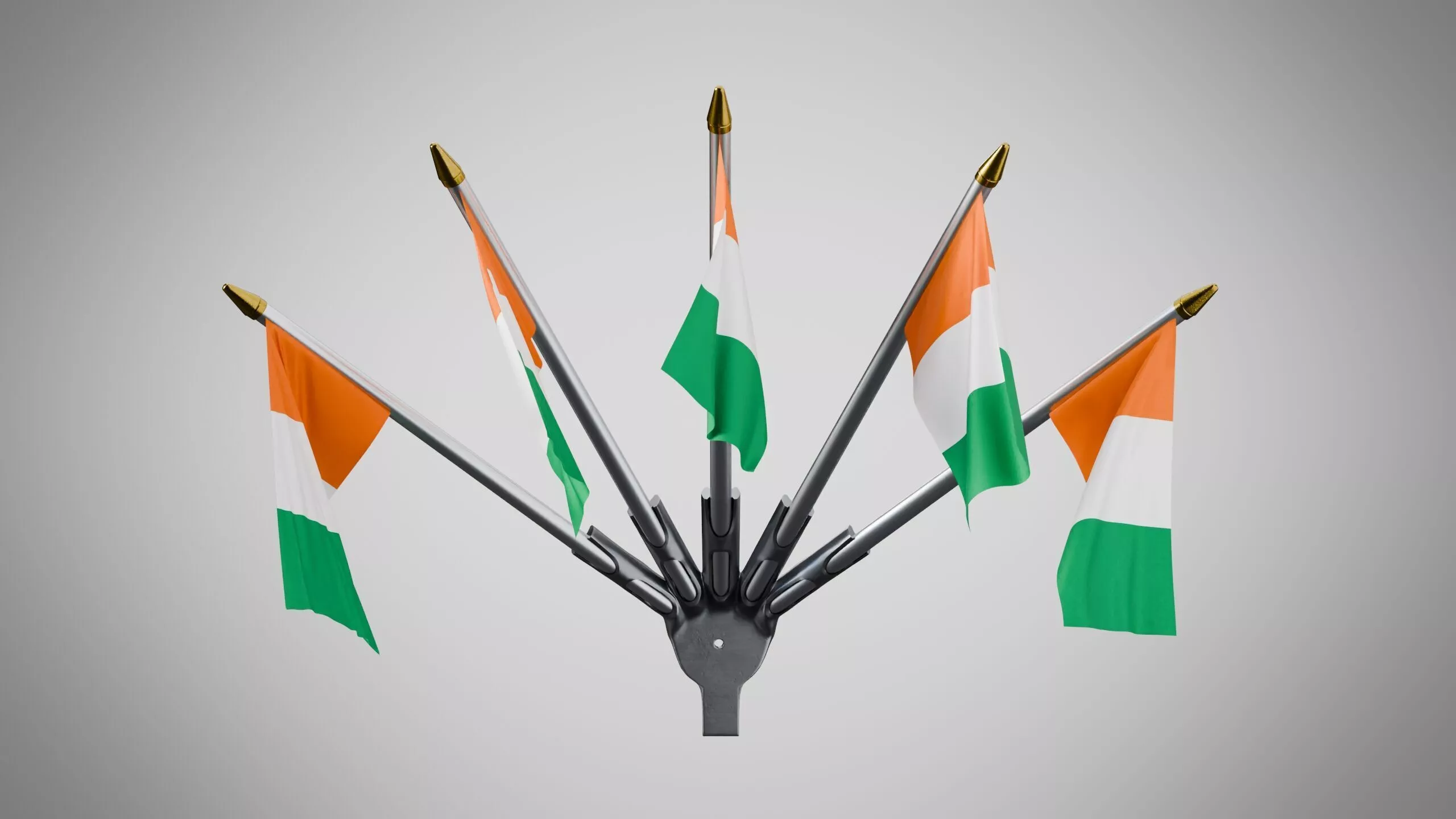 Wall Mount Flags 5 Of Cote d Ivoire Ivory Coast Low-poly 3D model
