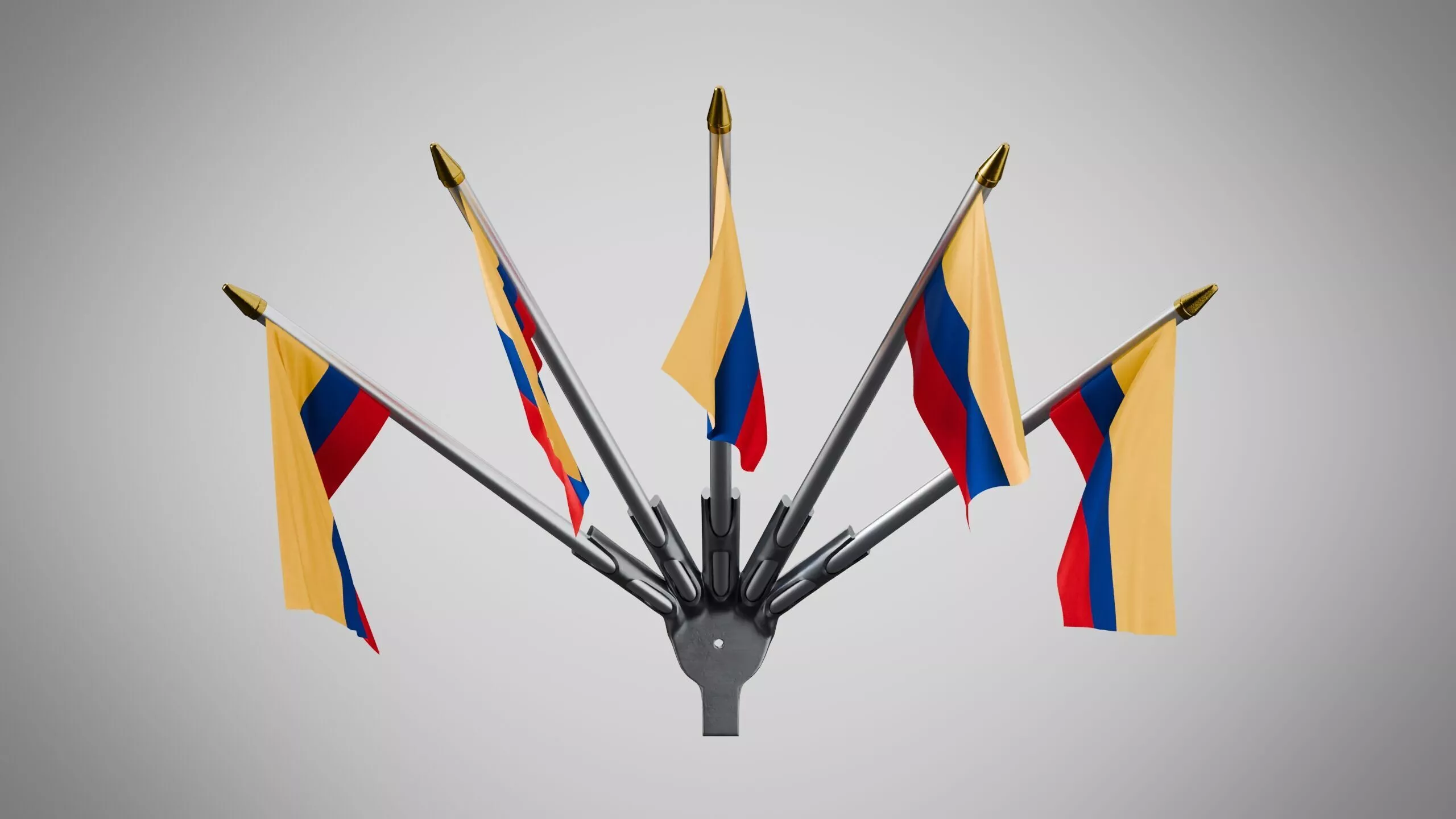 Wall Mount Flags 5 Of Colombia Low-poly 3D model
