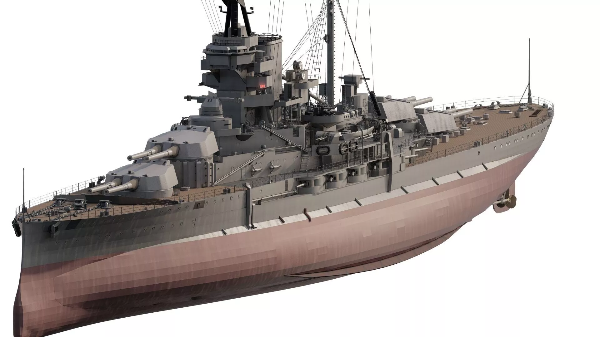 WW1 ROYAL NAVY DEATAILED BATTLESHIP 3D model