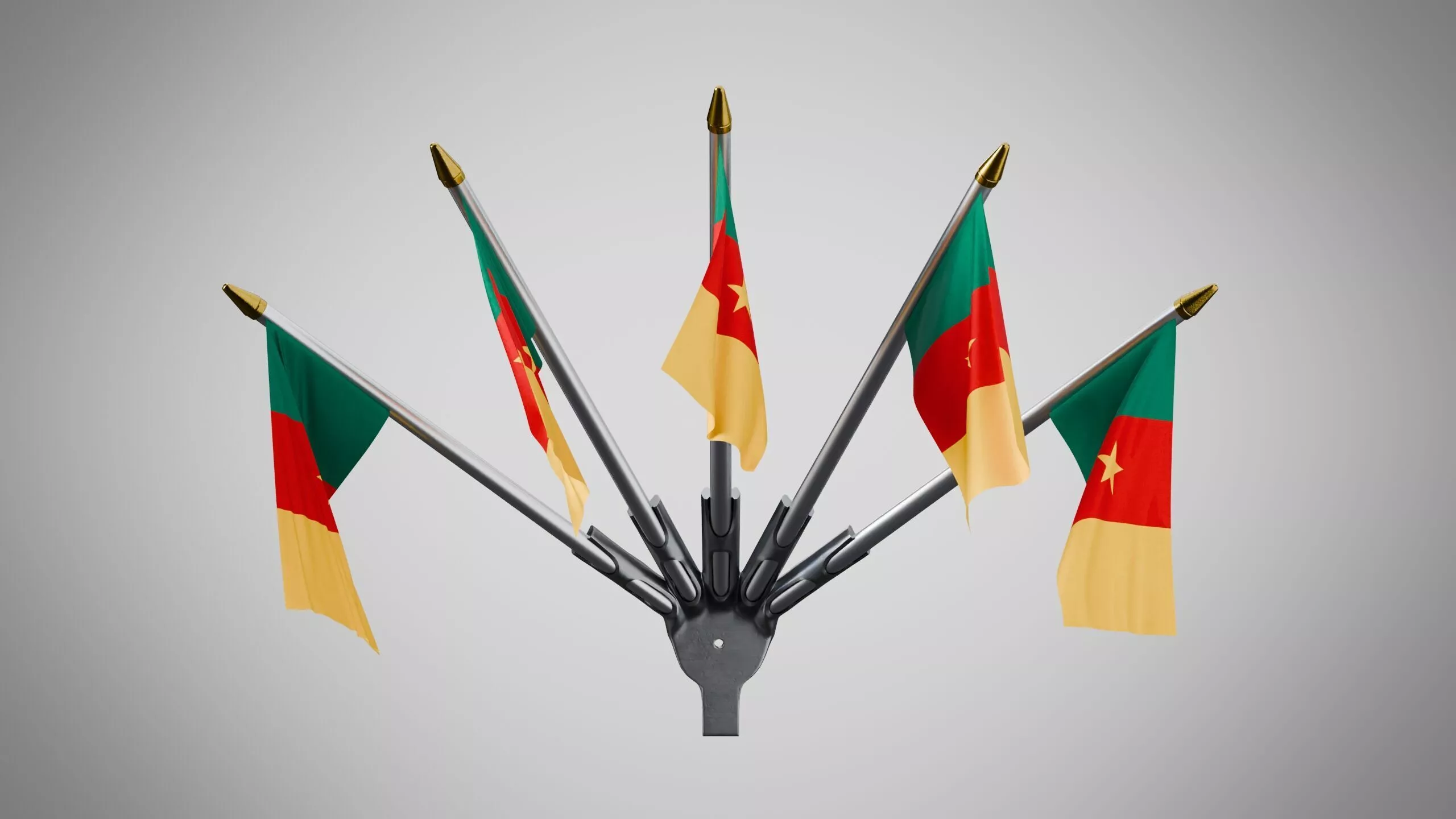 Wall Mount Flags 5 Of Cameroon Low-poly 3D model