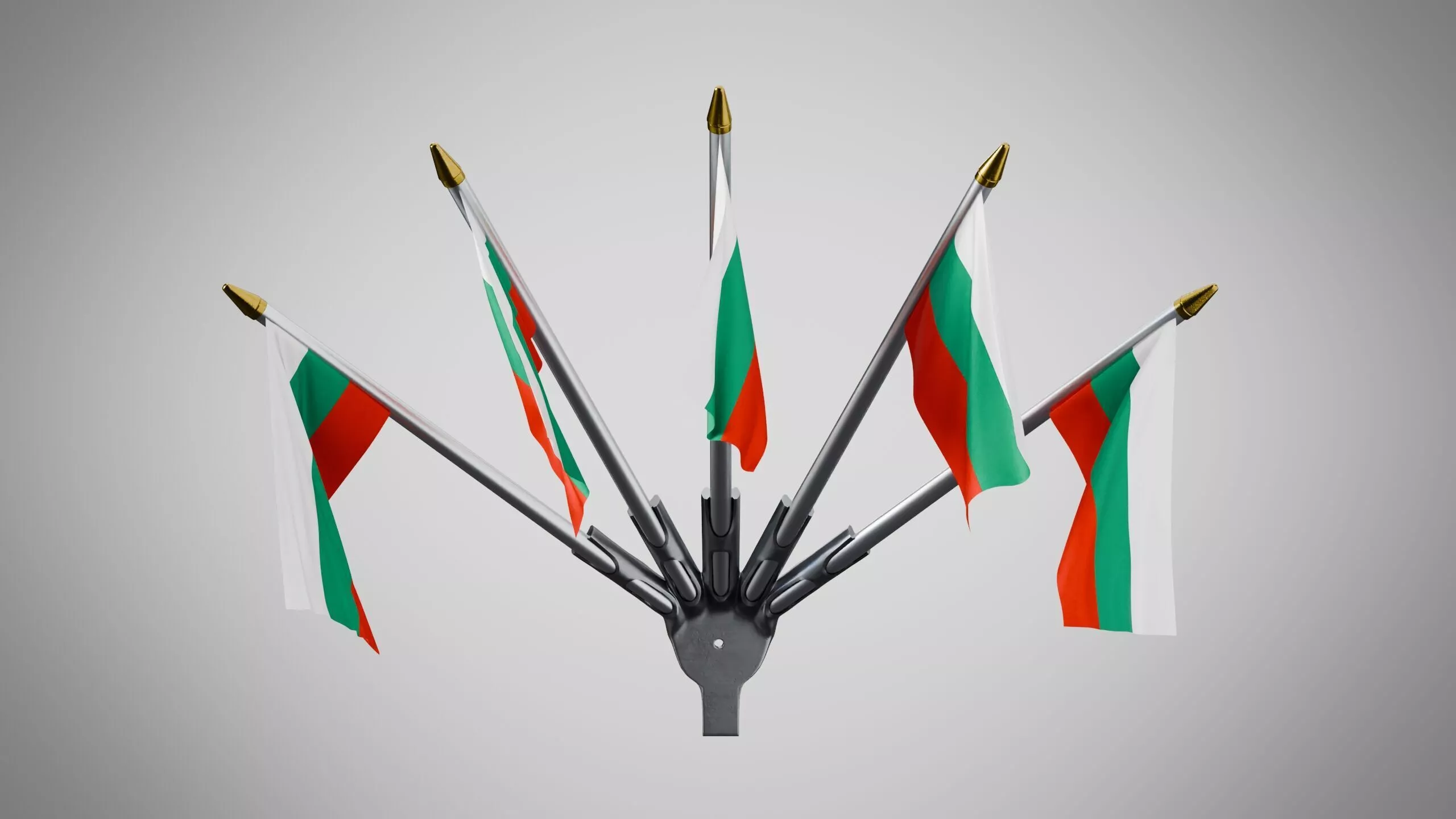 Wall Mount Flags 5 Of Bulgaria Low-poly 3D model