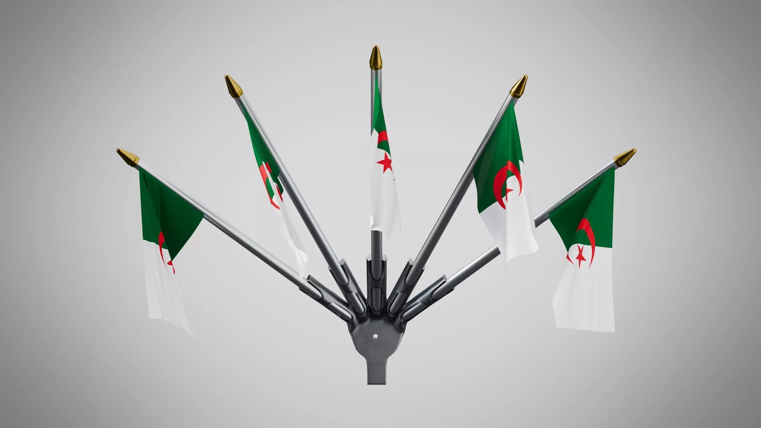 Wall Mount Flags 5 Of Algeria Low-poly 3D model