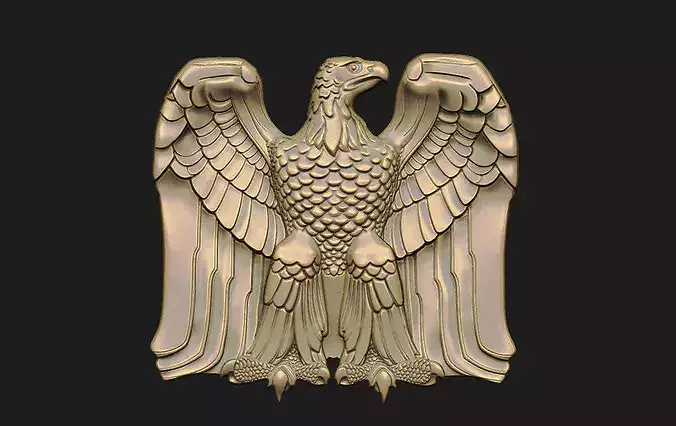 Eagle 3D-Relief CNC-Router STL-File Heraldry Bird-of-Prey