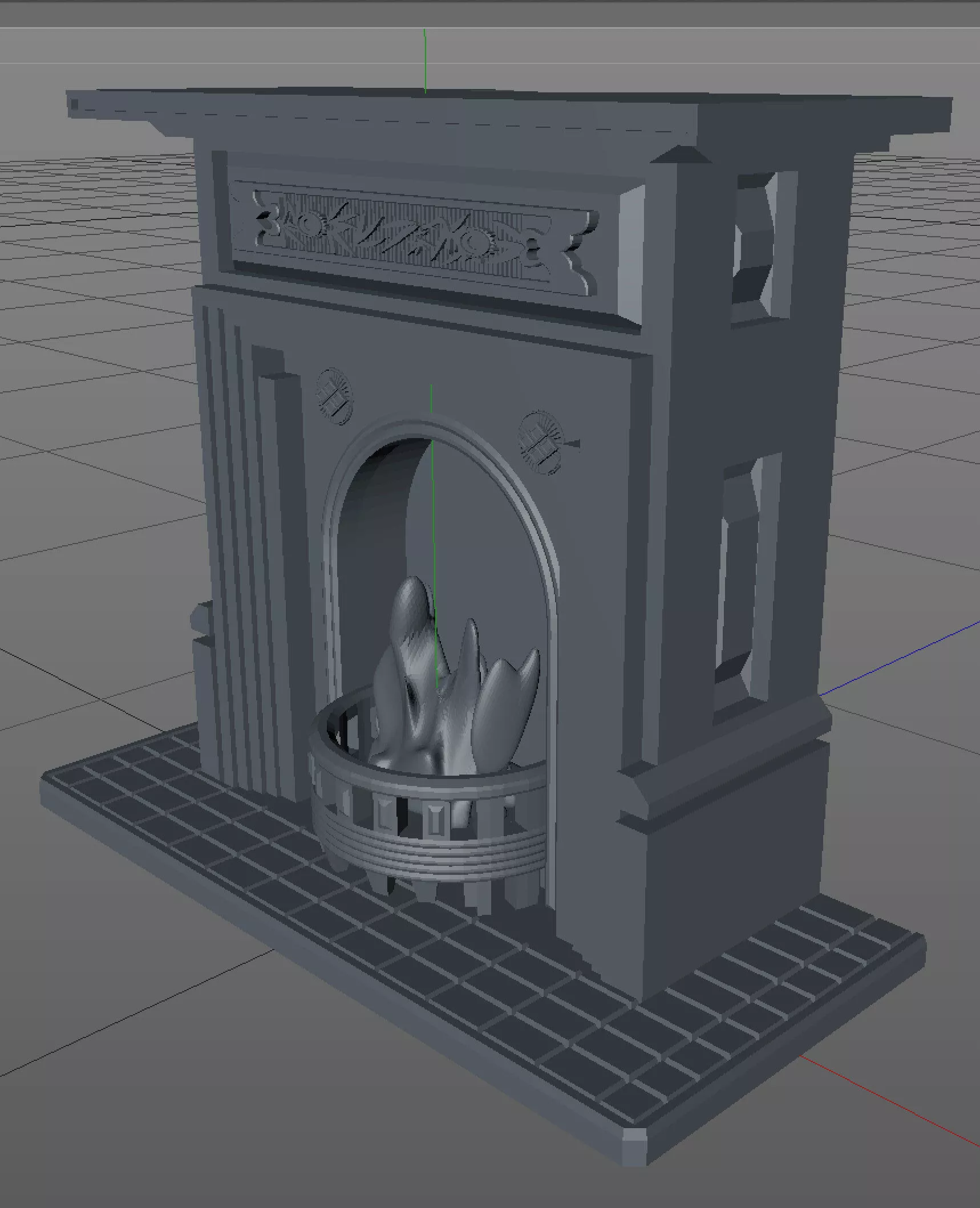 LED-Ready Dollhouse Fireplace 3D print model