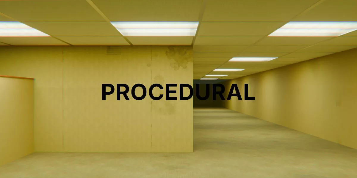 Procedural Backrooms Generator for Blender Low-poly 3D model