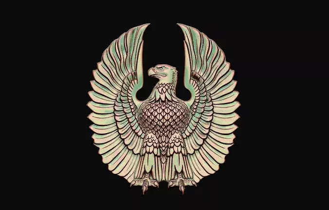3D-Relief Wings-Outspread Architectural-Ornament Artcam Aspire