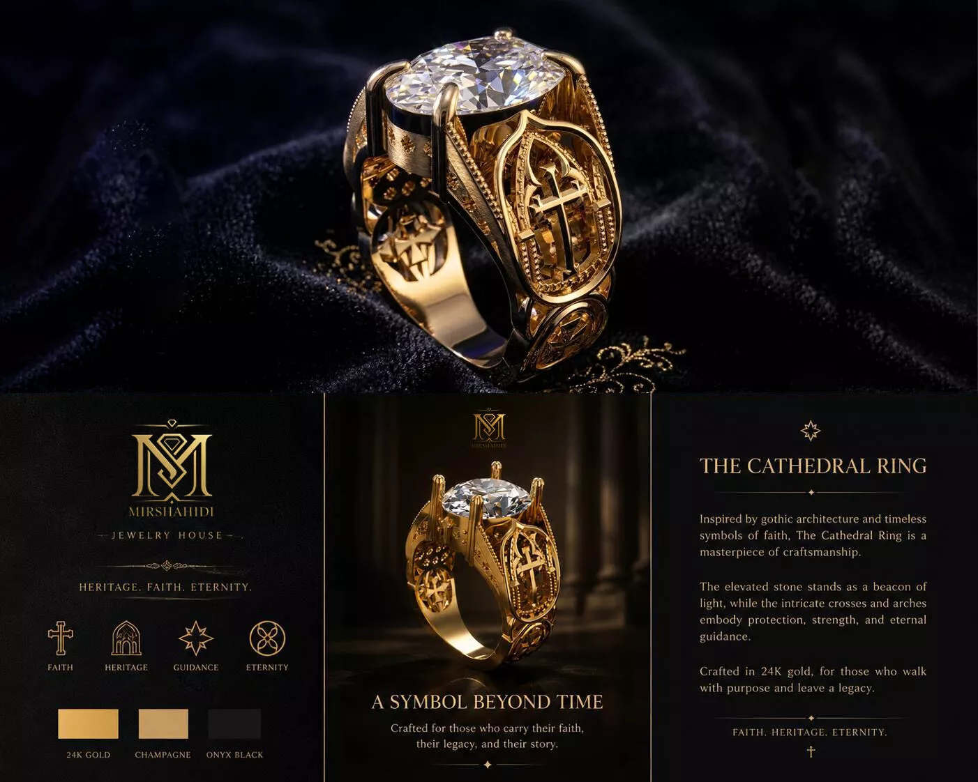 The Cathedral Ring jewelry 3D model - for Him and Her 3D print model