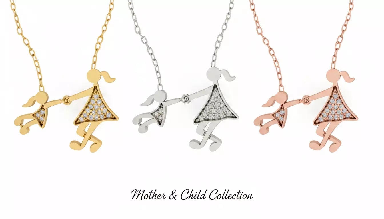 Mother and Child Infinity Embrace Pendant - 3D Print Ready 3D print model