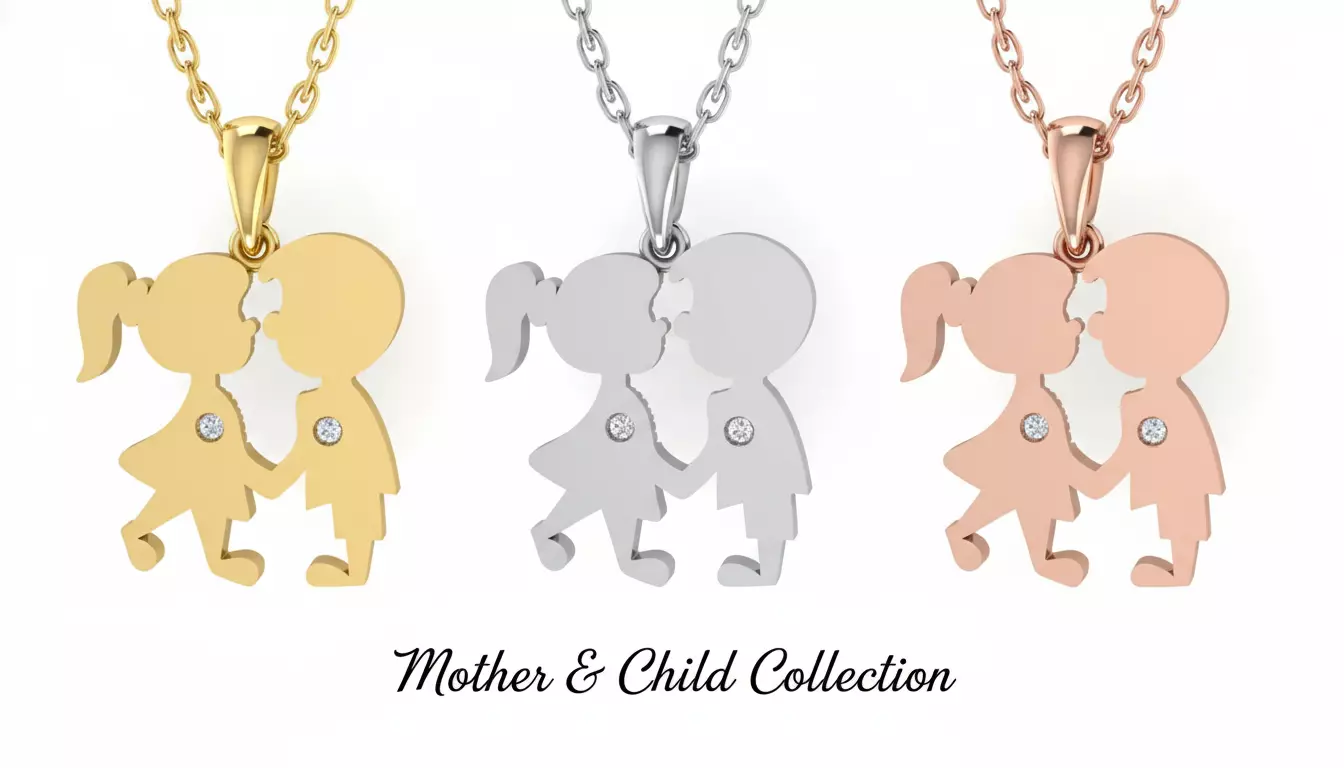 Mother and Child Infinity Bond Pendant - 3D Print Ready 3D print model