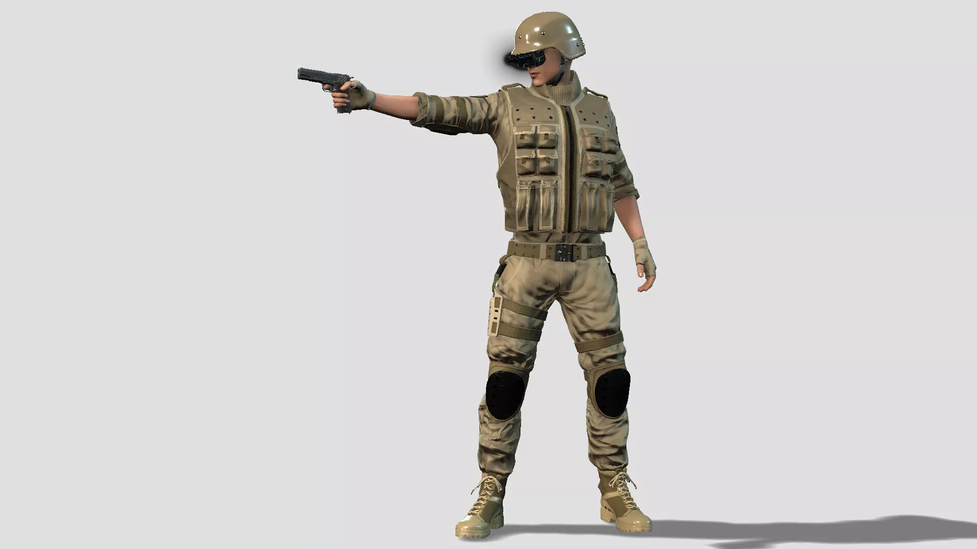 Professional SWAT Soldier Game Model 3D model
