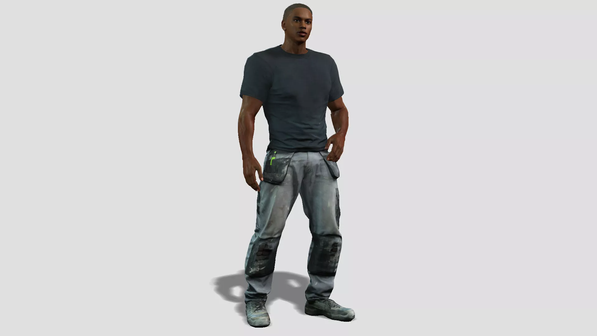 Rigged Black Male Character 3D Model 3D model