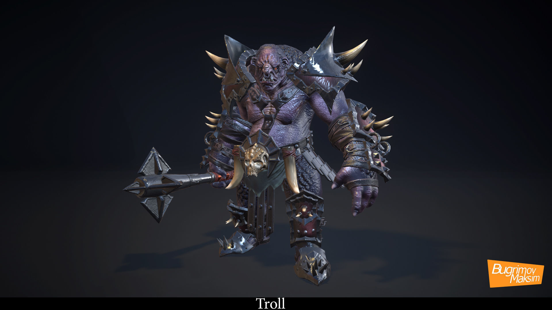 RPG Troll Low-poly 3D model_3
