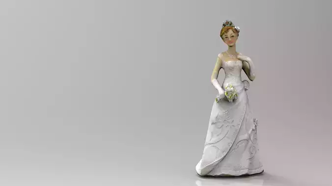 Bride 2 figurine in wedding dress 3D model