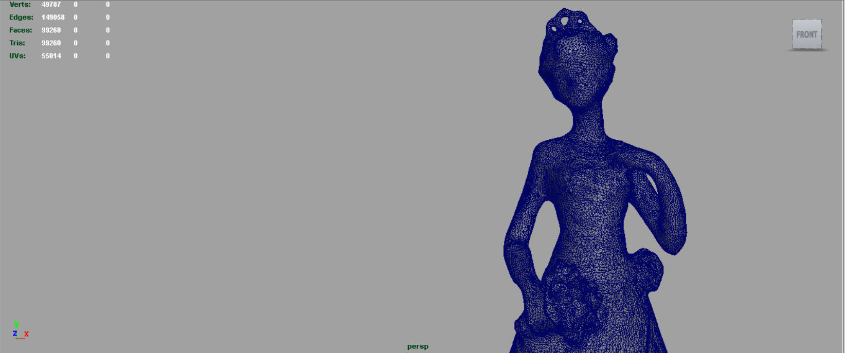 Bride 2 figurine in wedding dress 3D model_18