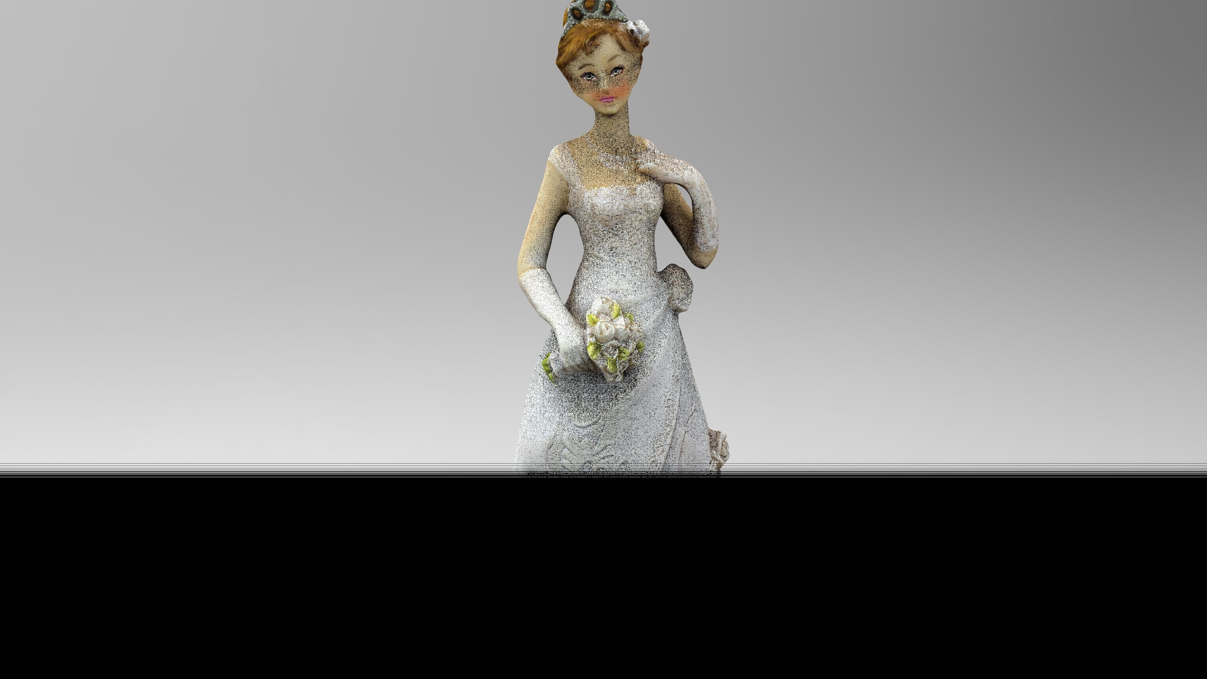 Bride 2 figurine in wedding dress 3D model_25