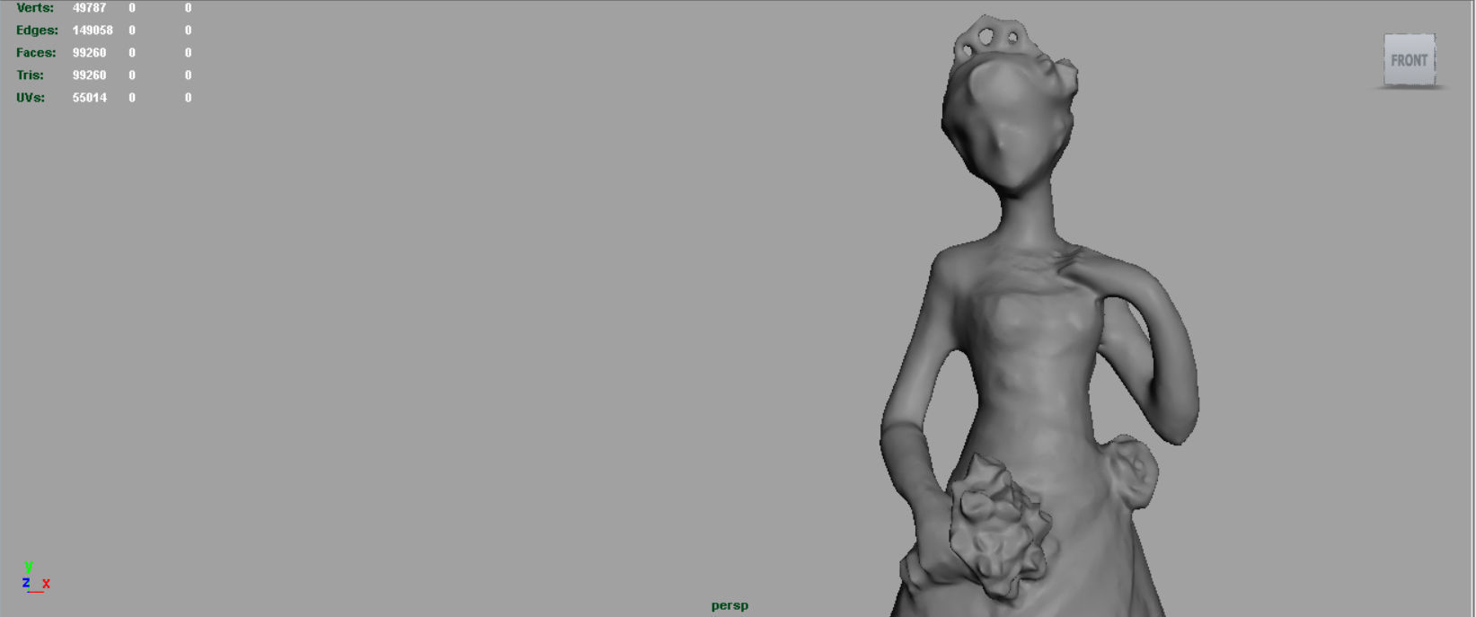 Bride 2 figurine in wedding dress 3D model_17