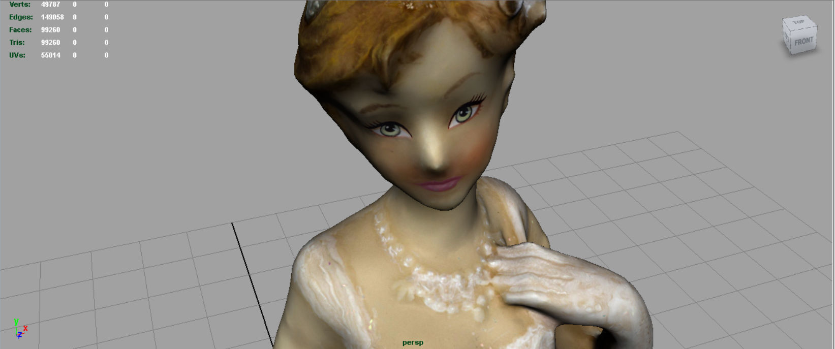 Bride 2 figurine in wedding dress 3D model_21