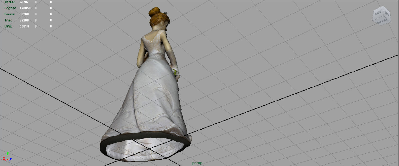 Bride 2 figurine in wedding dress 3D model_20