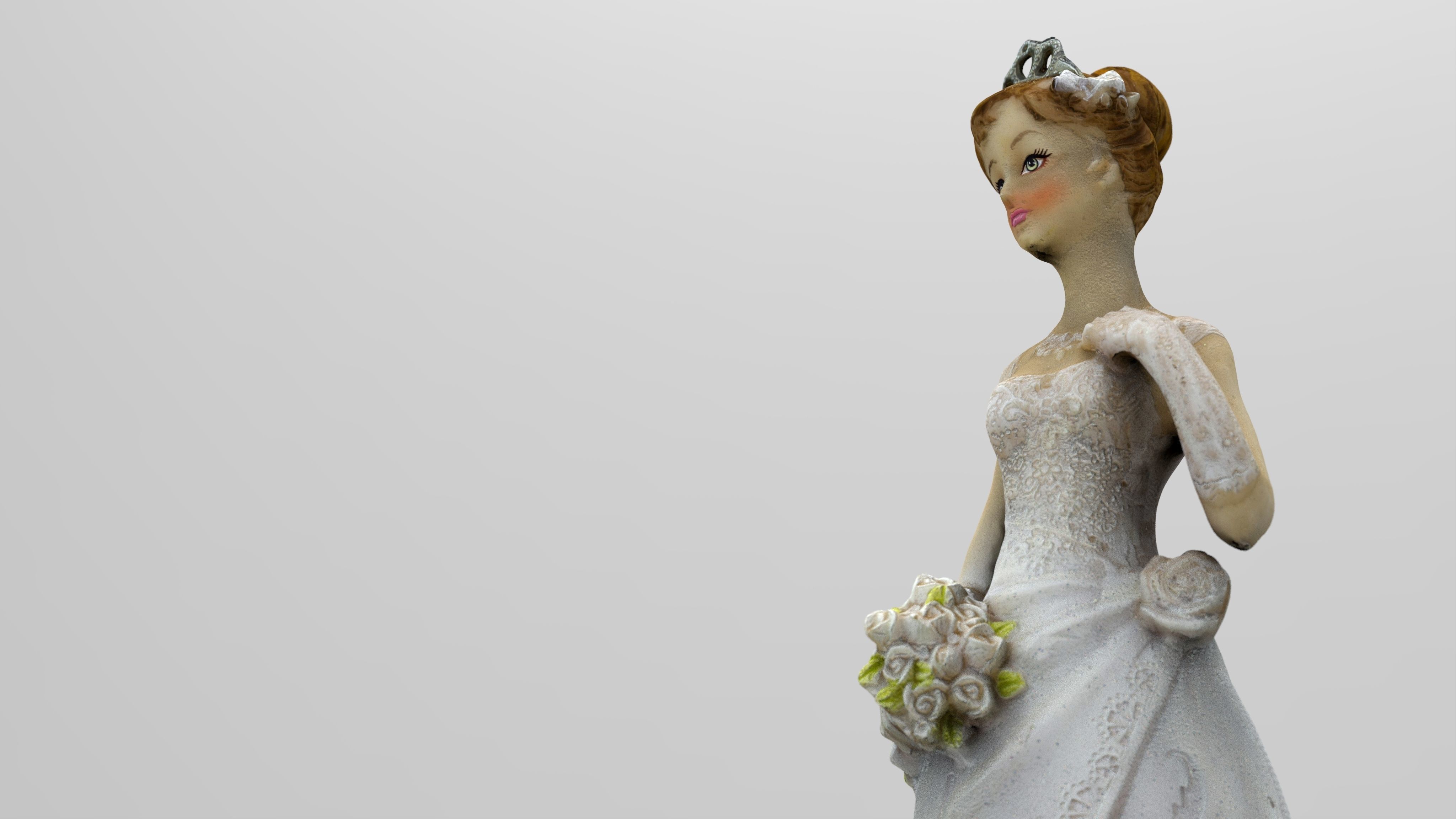 Bride 2 figurine in wedding dress 3D model_5
