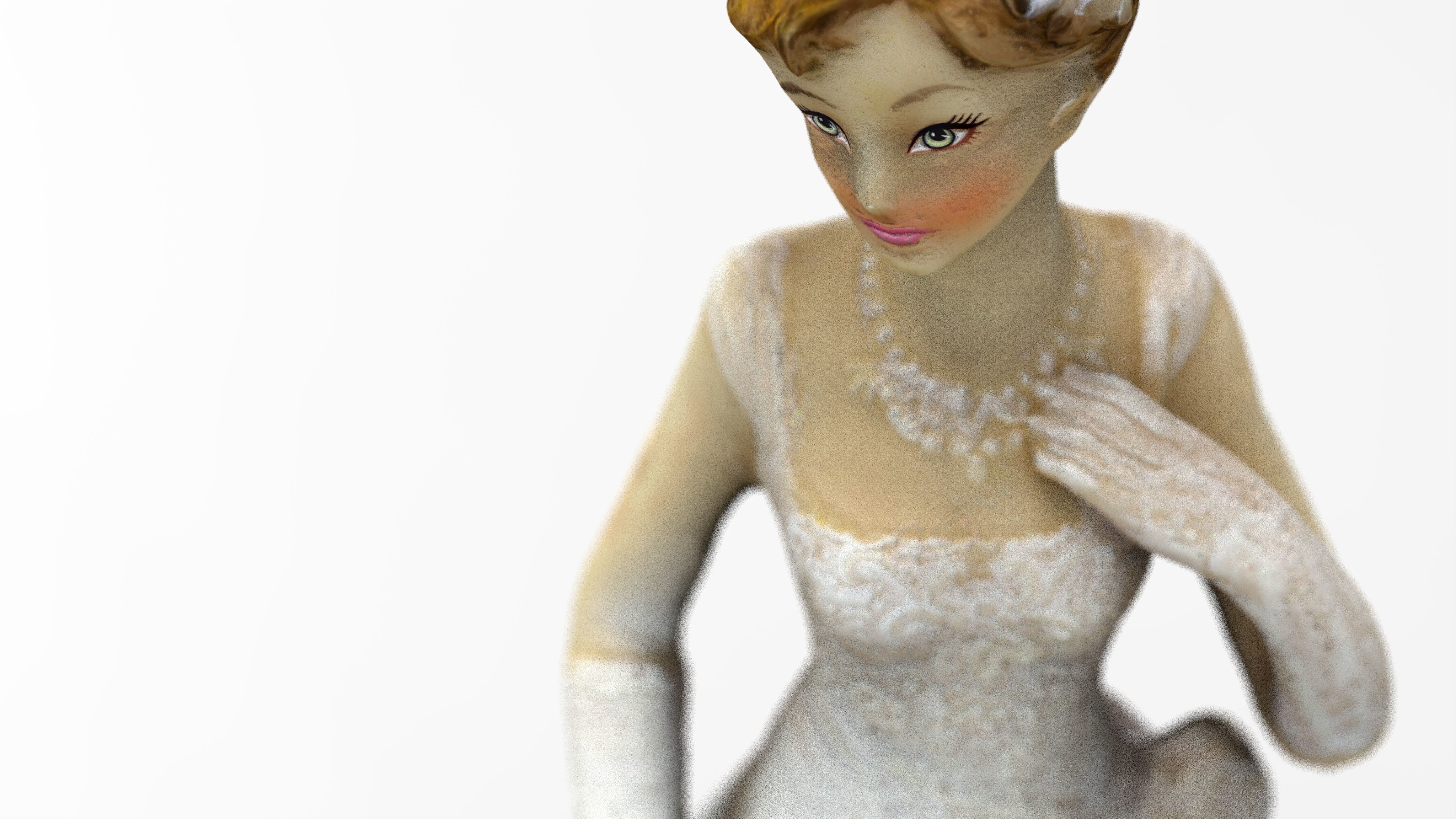 Bride 2 figurine in wedding dress 3D model_19