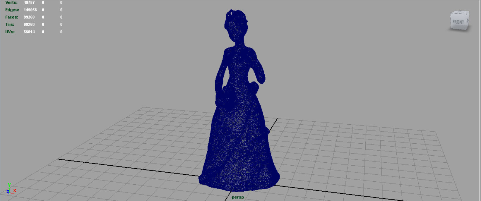 Bride 2 figurine in wedding dress 3D model_10