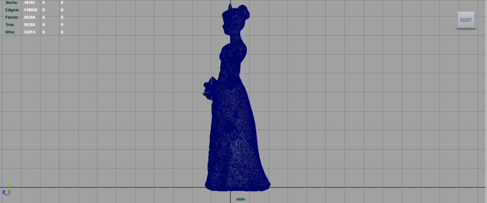 Bride 2 figurine in wedding dress 3D model_13