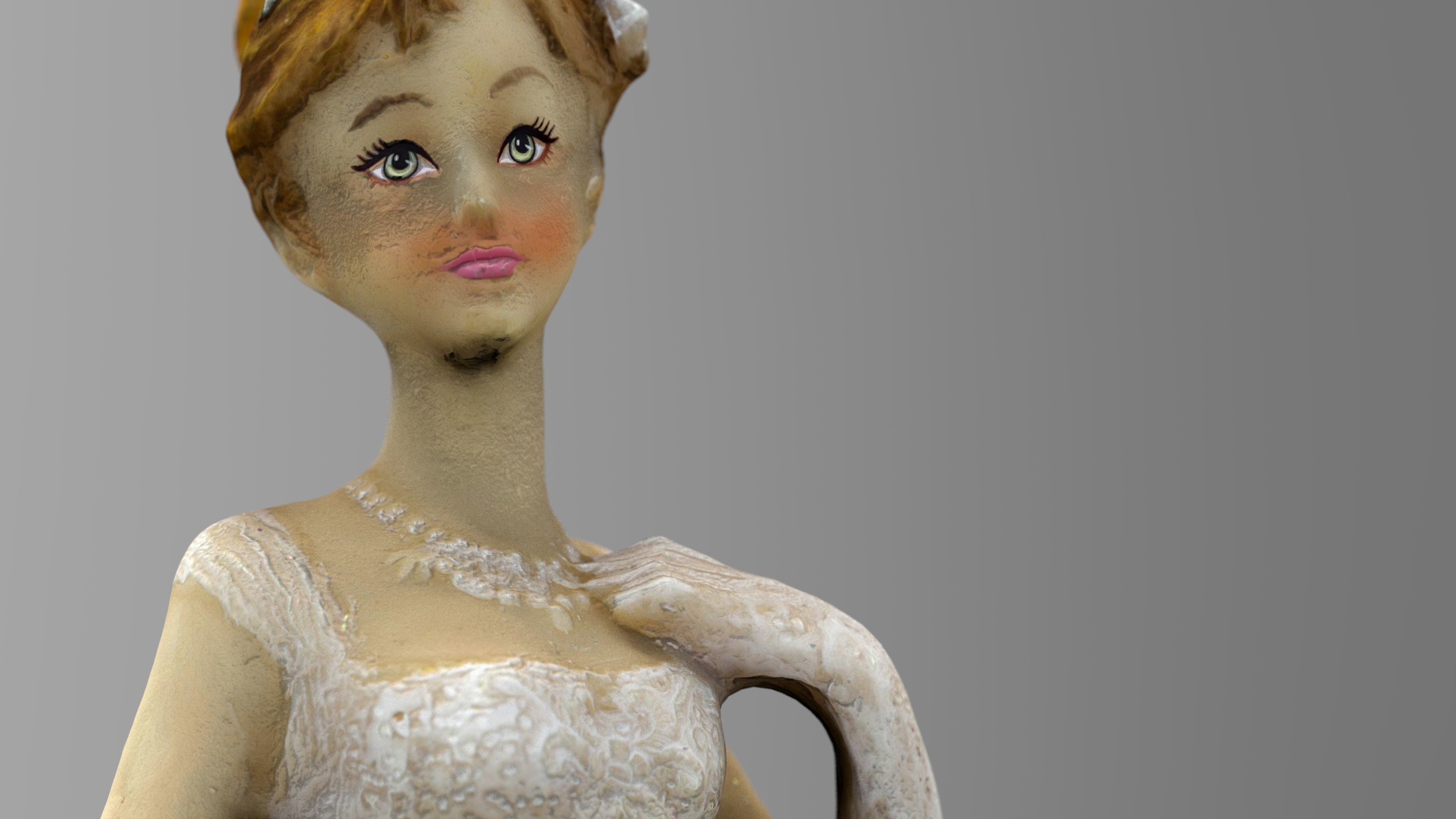 Bride 2 figurine in wedding dress 3D model_7