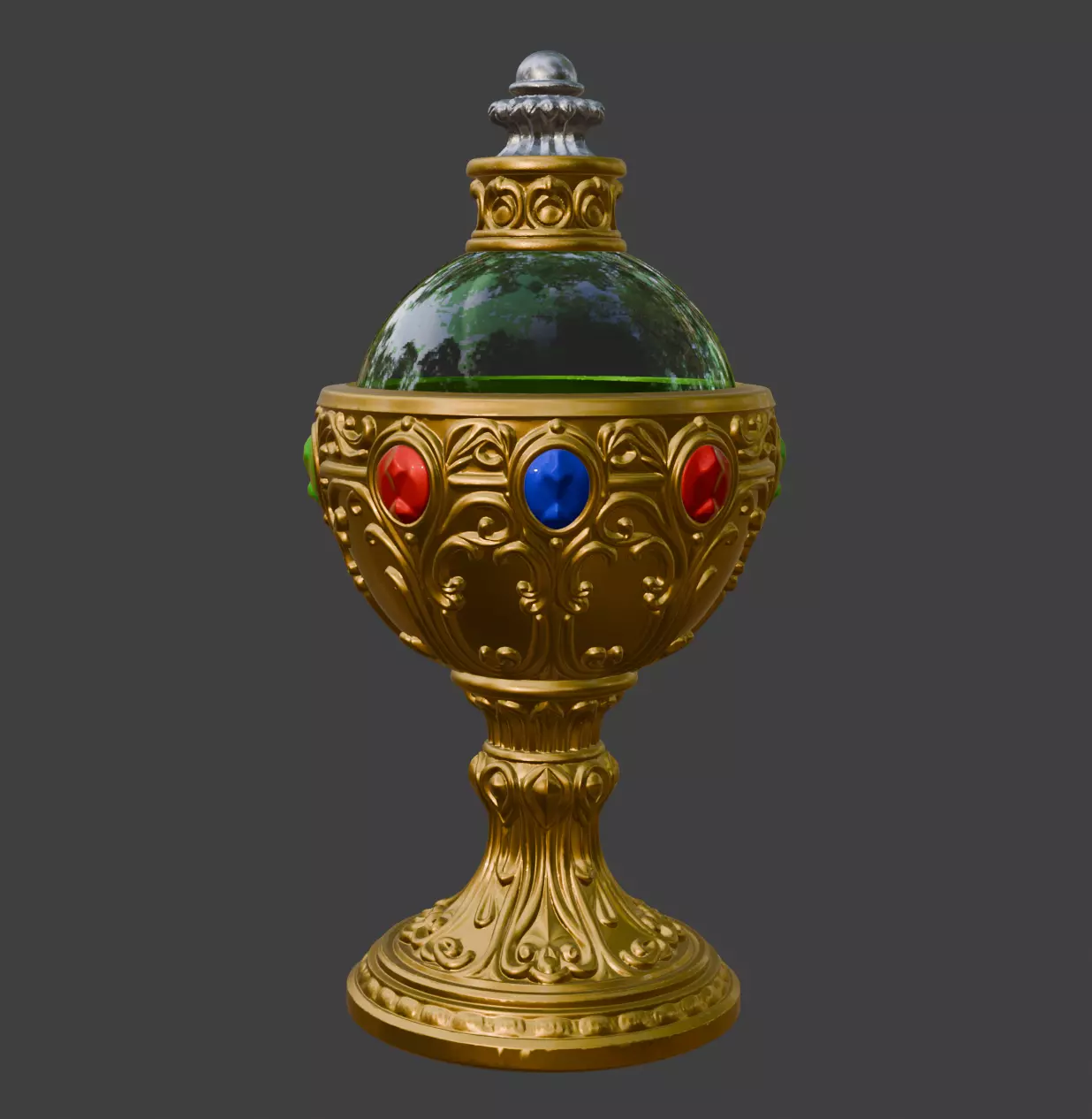 Ceremonial Potion Bottle with Stopper and Stand 3D print model