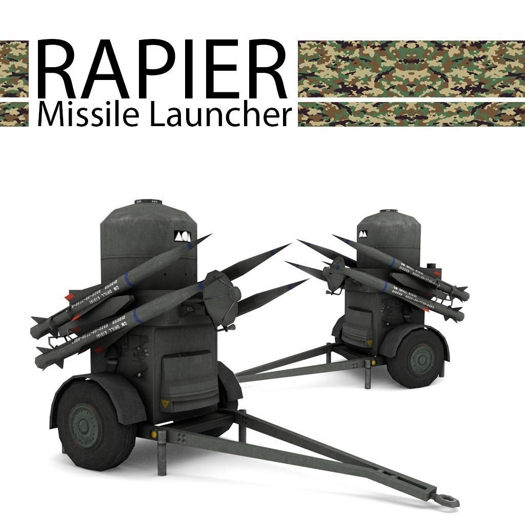 RAPIER Missile Launcher Low-poly 3D model_0