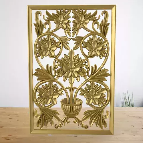  Classical Floral Vase Relief ArtCAM RLF and STL for CNC