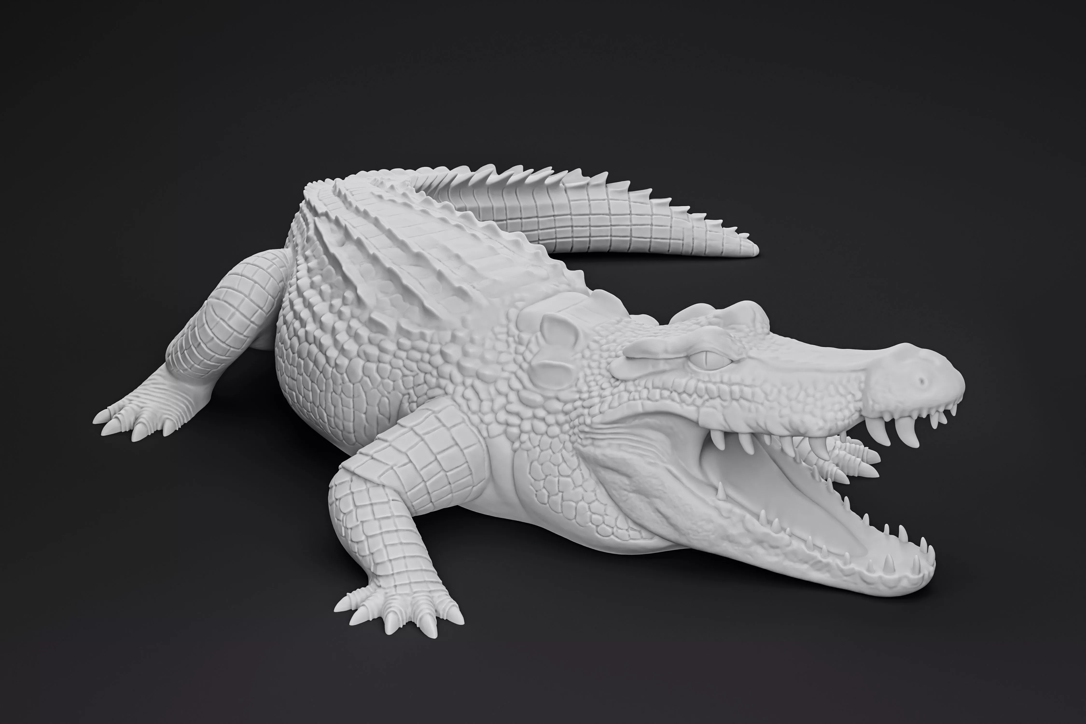 Crocodile Sculpture 3D print model