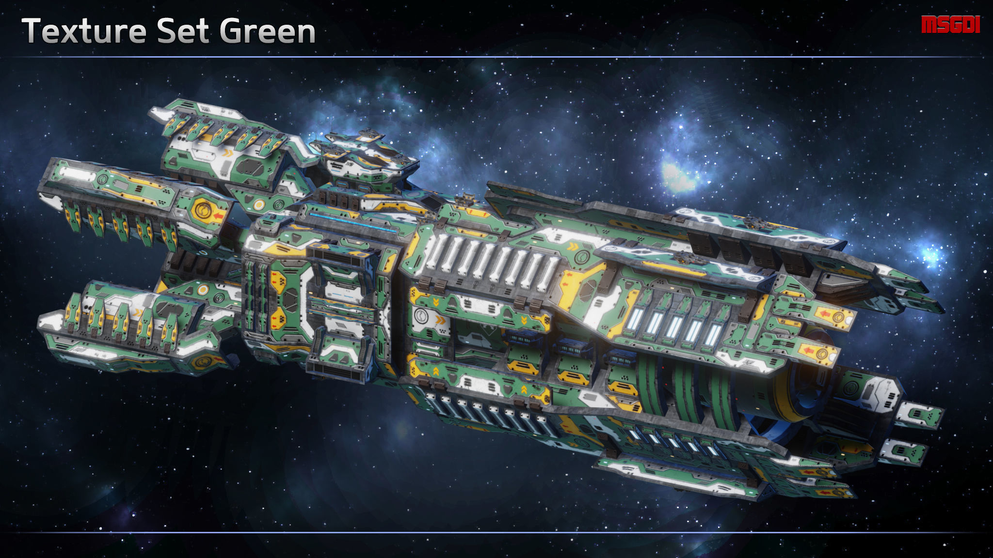 Spaceship Battleship Monarch Low-poly 3D model_9