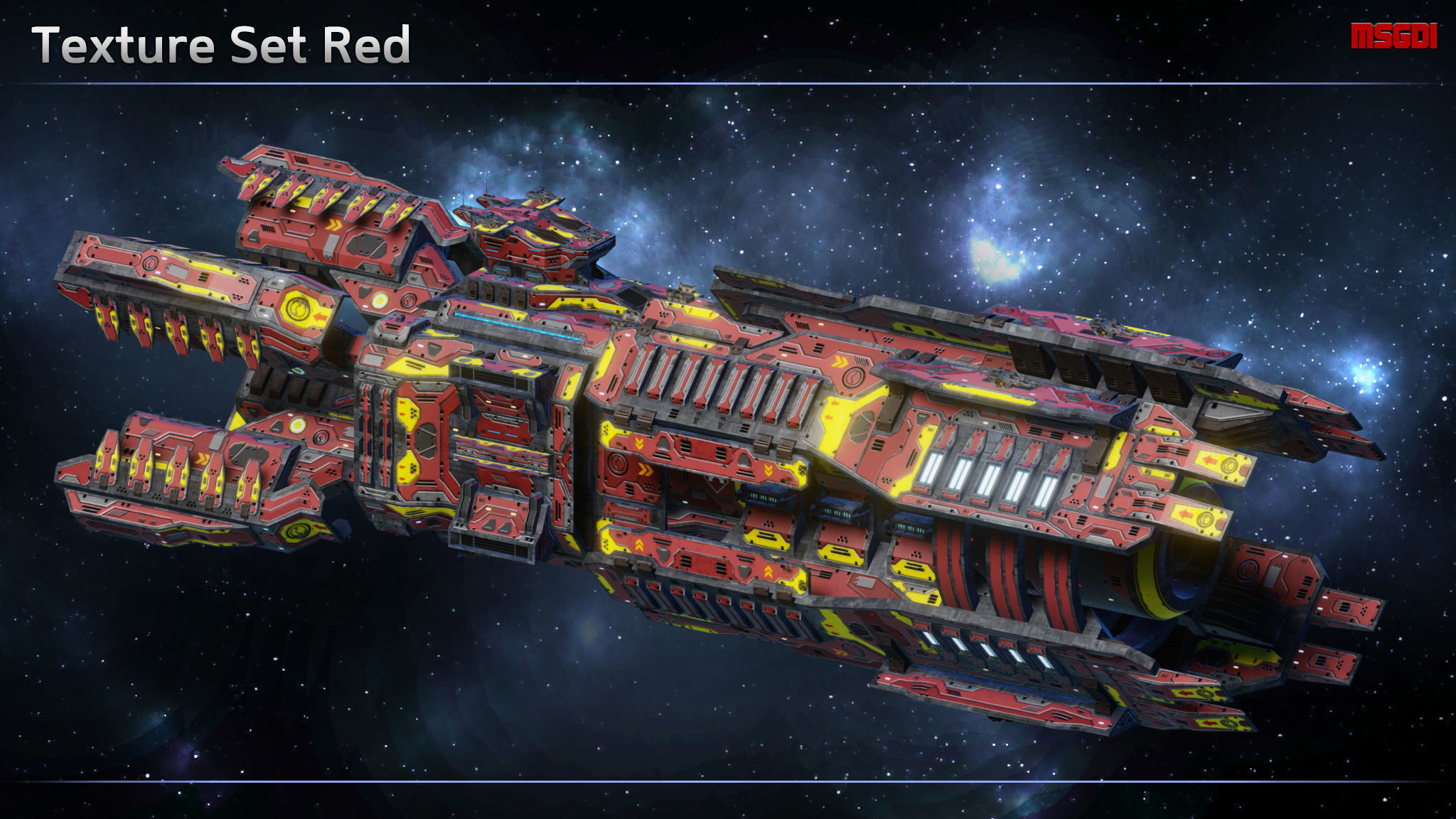 Spaceship Battleship Monarch Low-poly 3D model_11