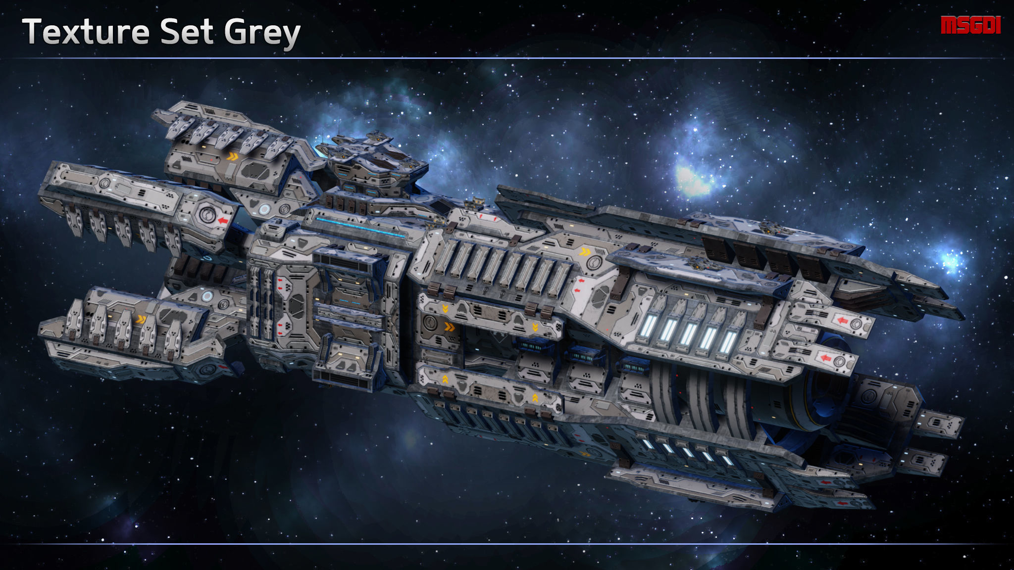 Spaceship Battleship Monarch Low-poly 3D model_10