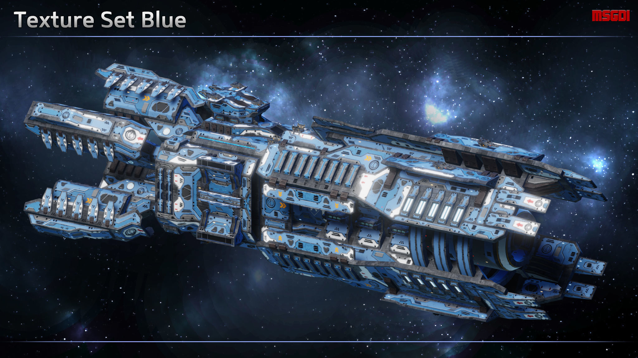 Spaceship Battleship Monarch Low-poly 3D model_8