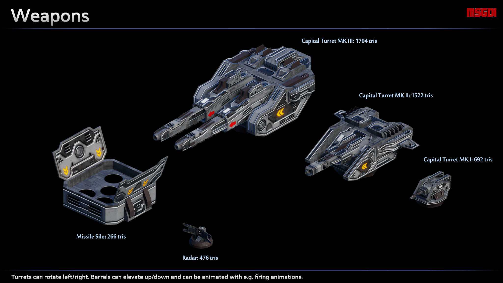 Spaceship Battleship Monarch Low-poly 3D model_2