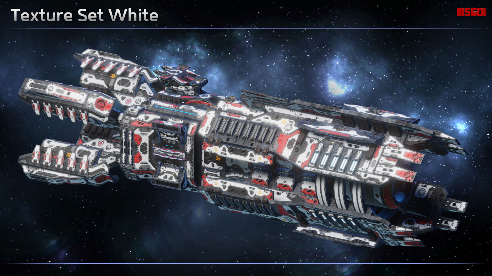 Spaceship Battleship Monarch Low-poly 3D model_12