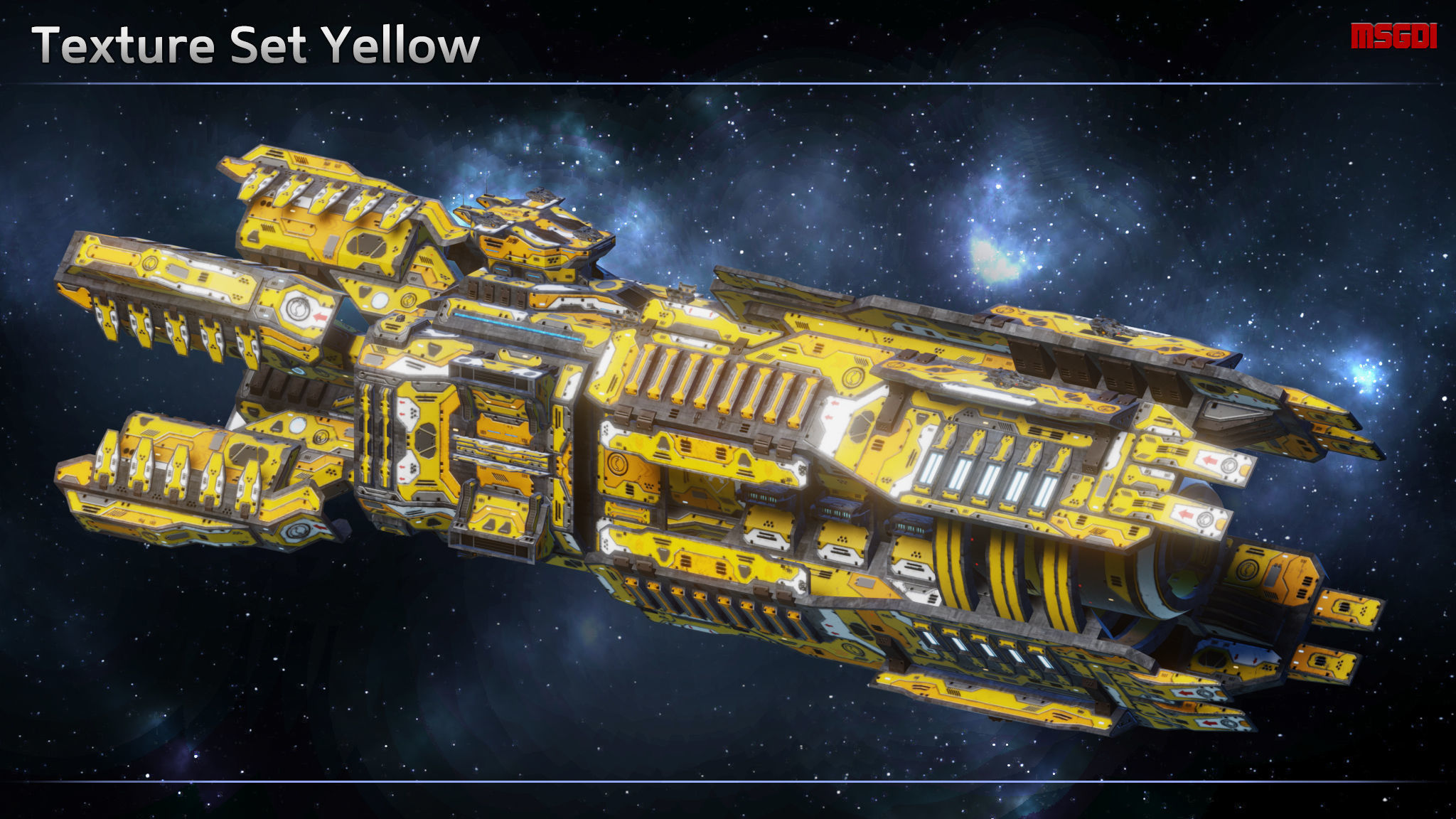 Spaceship Battleship Monarch Low-poly 3D model_13