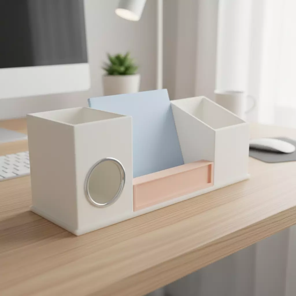 Modern Minimalist Desk Organizer for Pen Holder and Tablet Stand 3D print model