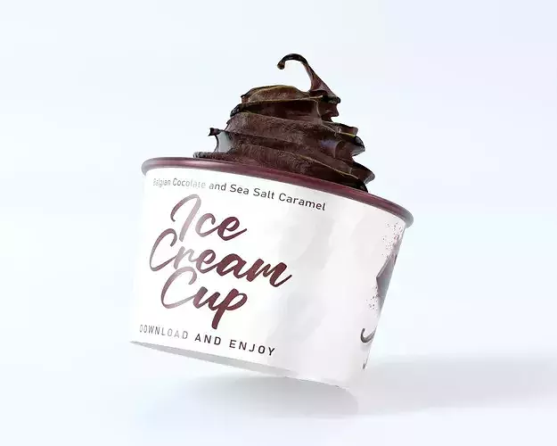 Ice Cream Cup Packaging with Ice Cream 3D model 2