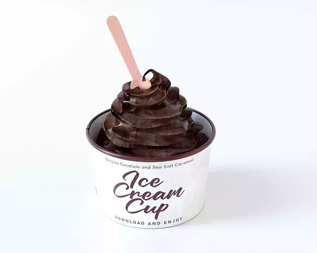 Ice Cream Cup Packaging with Ice Cream 3D model 4