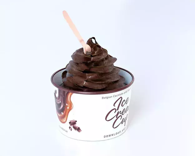 Ice Cream Cup Packaging with Ice Cream 3D model 5